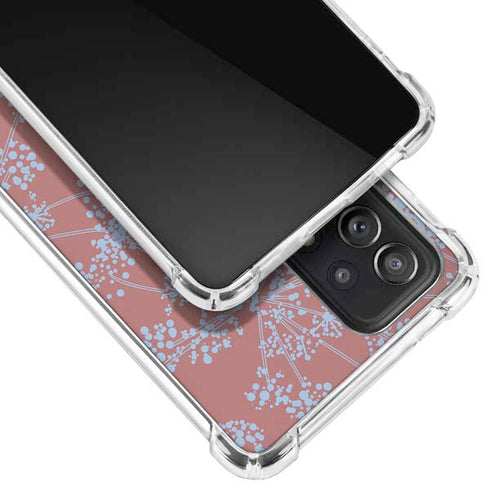 Airy Blue Floral Galaxy A72 5G Clear Case